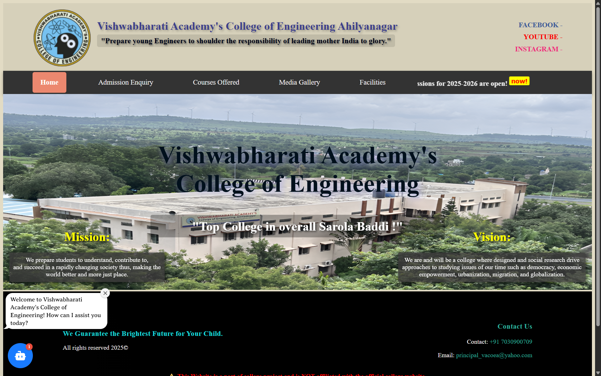 College Website with AI Chatbot